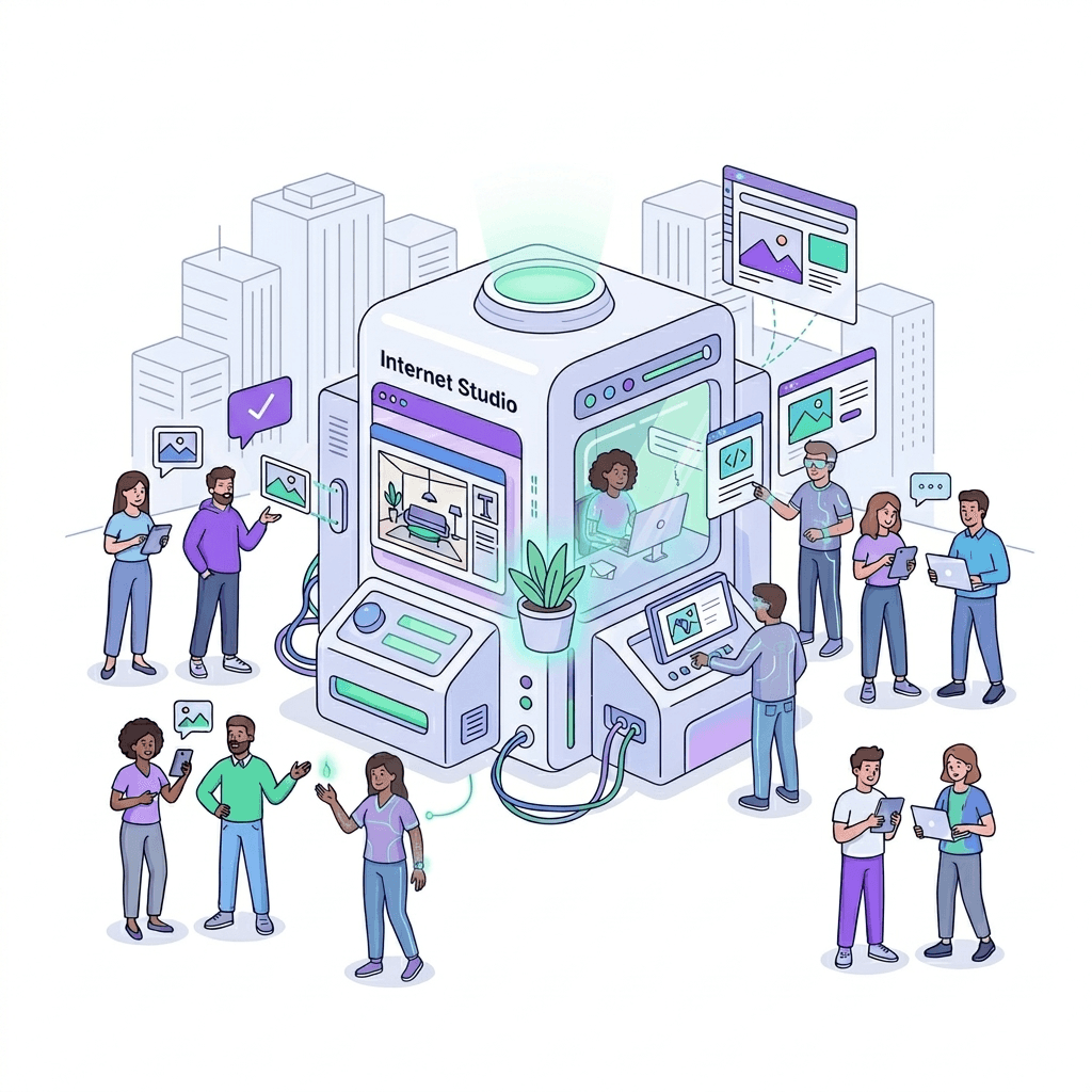 Internet Studio landing hero illustration